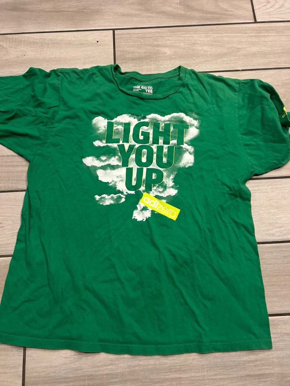 Adidas The Go-To Tee Adizero Size XL Green Graphic T-Shirt